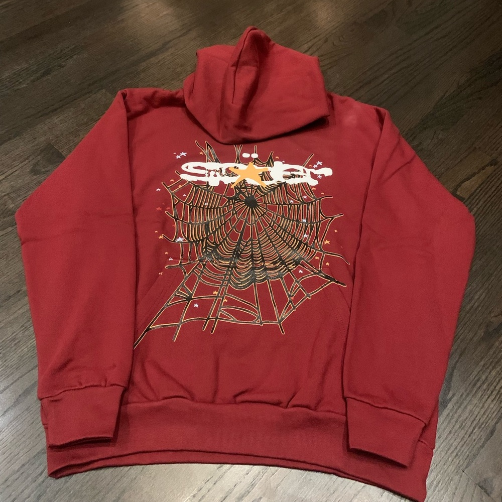 Sp5der Hoodie maroon size Large Brand New